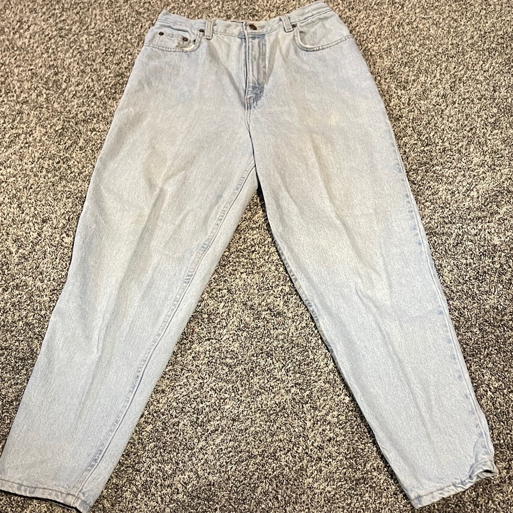 Vintage Women’s Route 66 Relaxed Fit Light Stone Washed Blue Jeans (26W28L)